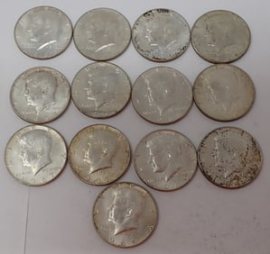 (13) Kennedy Clad Half Dollars 1965-1967