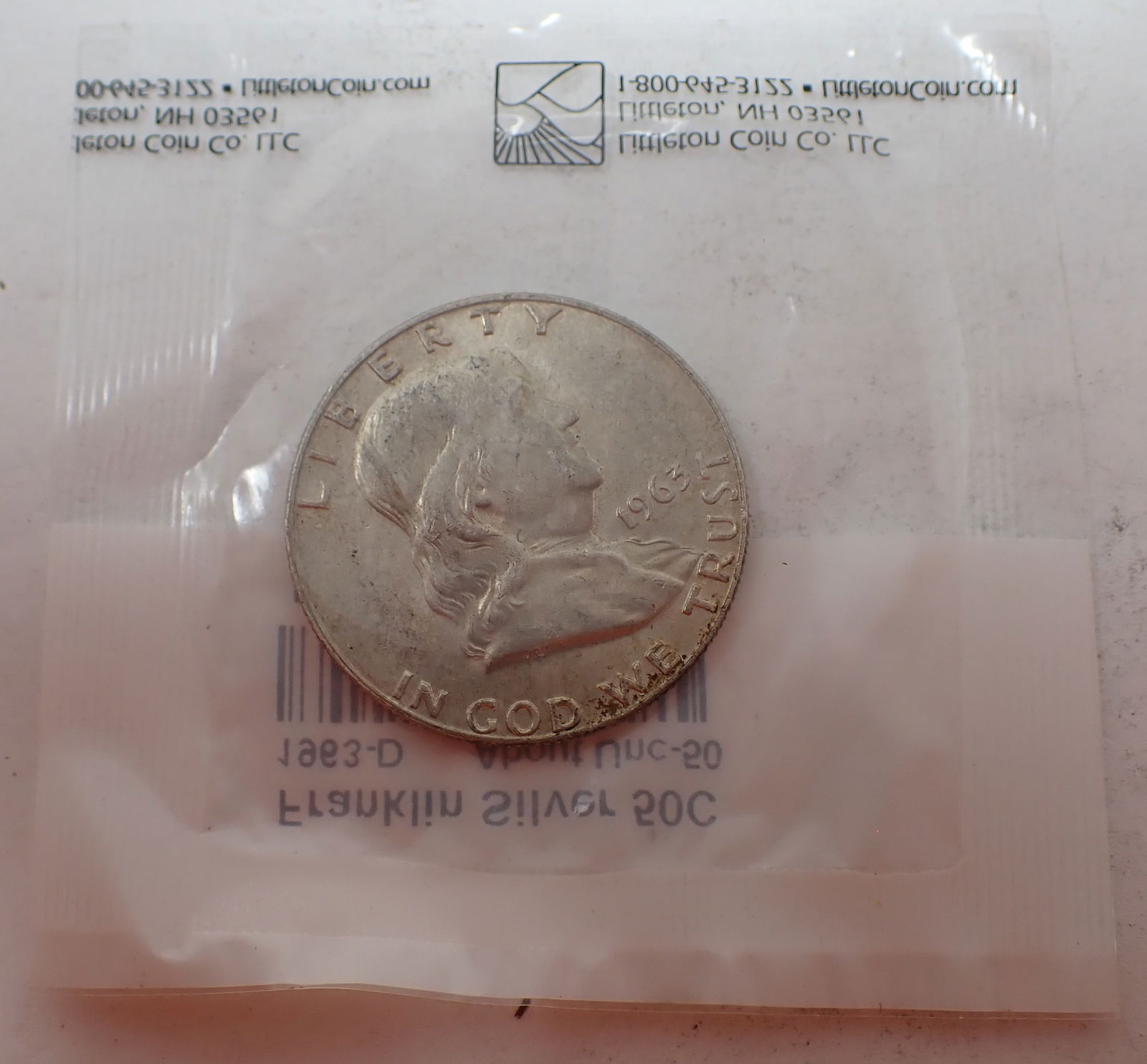 1963-D Franklin Silver Half Dollar Uncirculated (1 of 2)