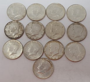 (13)1964 Kennedy Silver Half Dollars