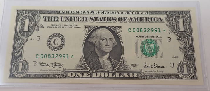 2001 Federal Reserve $1 Star Note: Shipping available