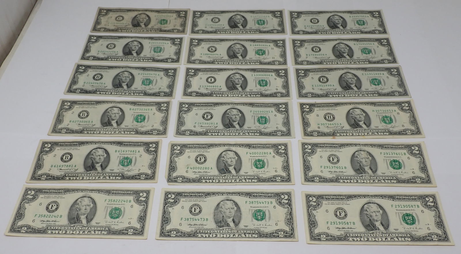 1976 & 1995 Two Dollar Bills (1 of 6)