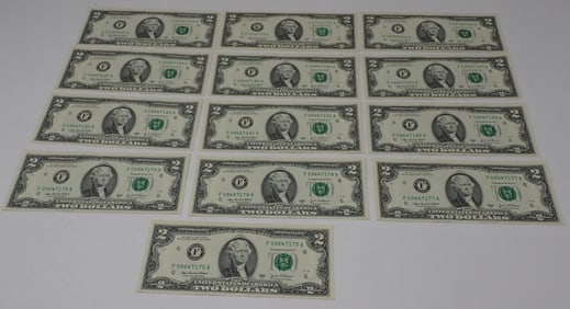 (13) 2003 Two Dollar Bills
