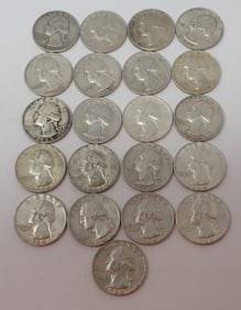 (21)1960's Washington Silver Quarters