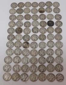 (76) 1940's Mercury Silver Dimes