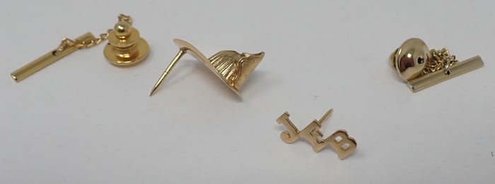 2 Gold Tie Tacks