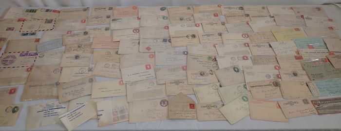 Envelopes Stamps Postards Letters Misc Ephemera
