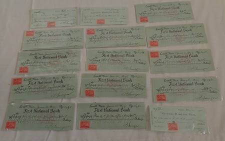 1899 1901 Cancelled Checks w/ Stamps