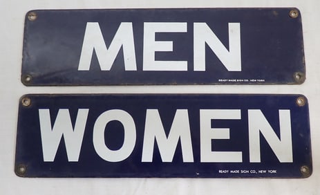 Porcelain Men / Women Bathroom Signs