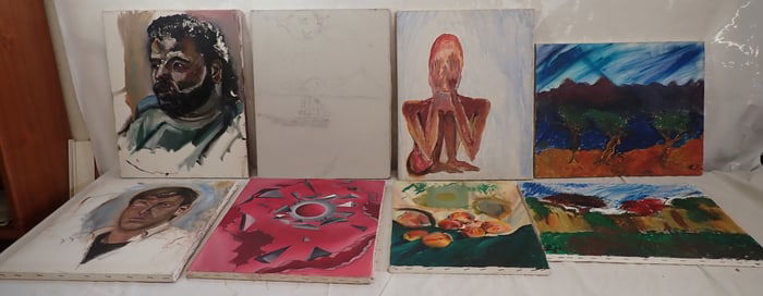 8 Oil on Canvas Paintings