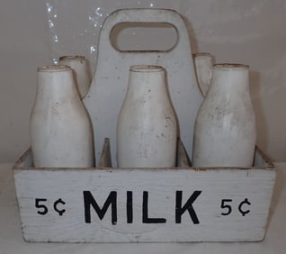 Wooden Milk Bottle Carrier