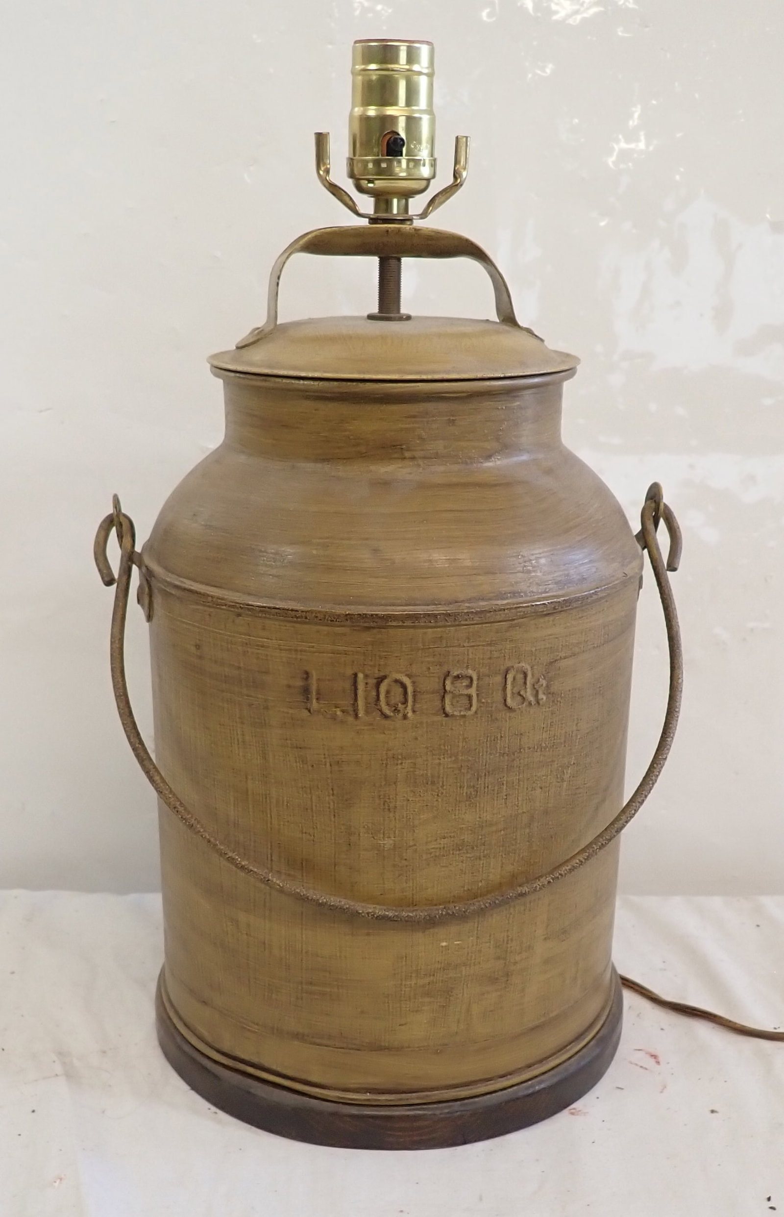Cream Can Table Lamp: Apprx 8 3/4" in diameter and 17 1/4" tall. Shipping available
