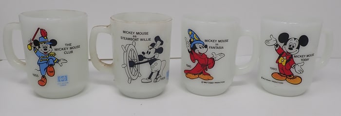 Anchor Hocking Walt Disney Mickey Mouse Coffee Mugs