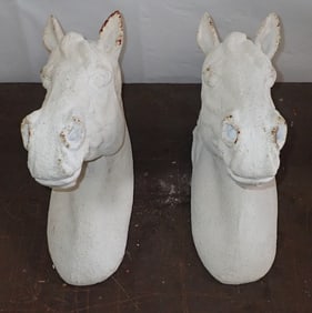 Pair of Chalkware Horse Head Wall Plaques