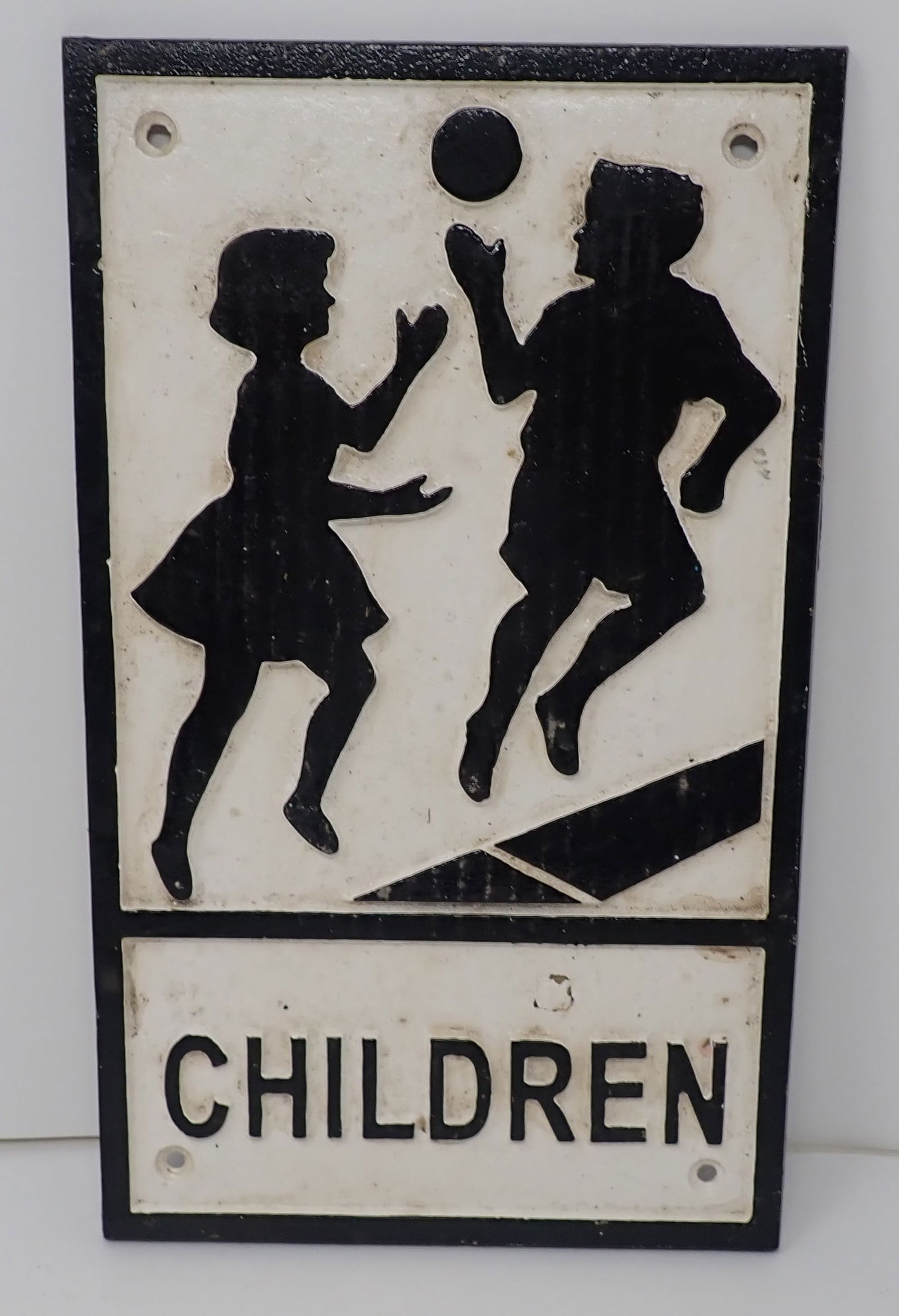 Cast Iron Children Playing Sign (1 of 1)