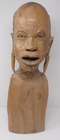 East African Wooden Carved Bust
