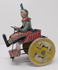 Greppert & Kelch Wind Up Clown on Cart