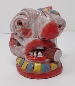 GT Clown w/ Cigar Pottery Sculpture
