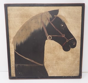 Audrey Graham Folk Art Horse Painted on Board