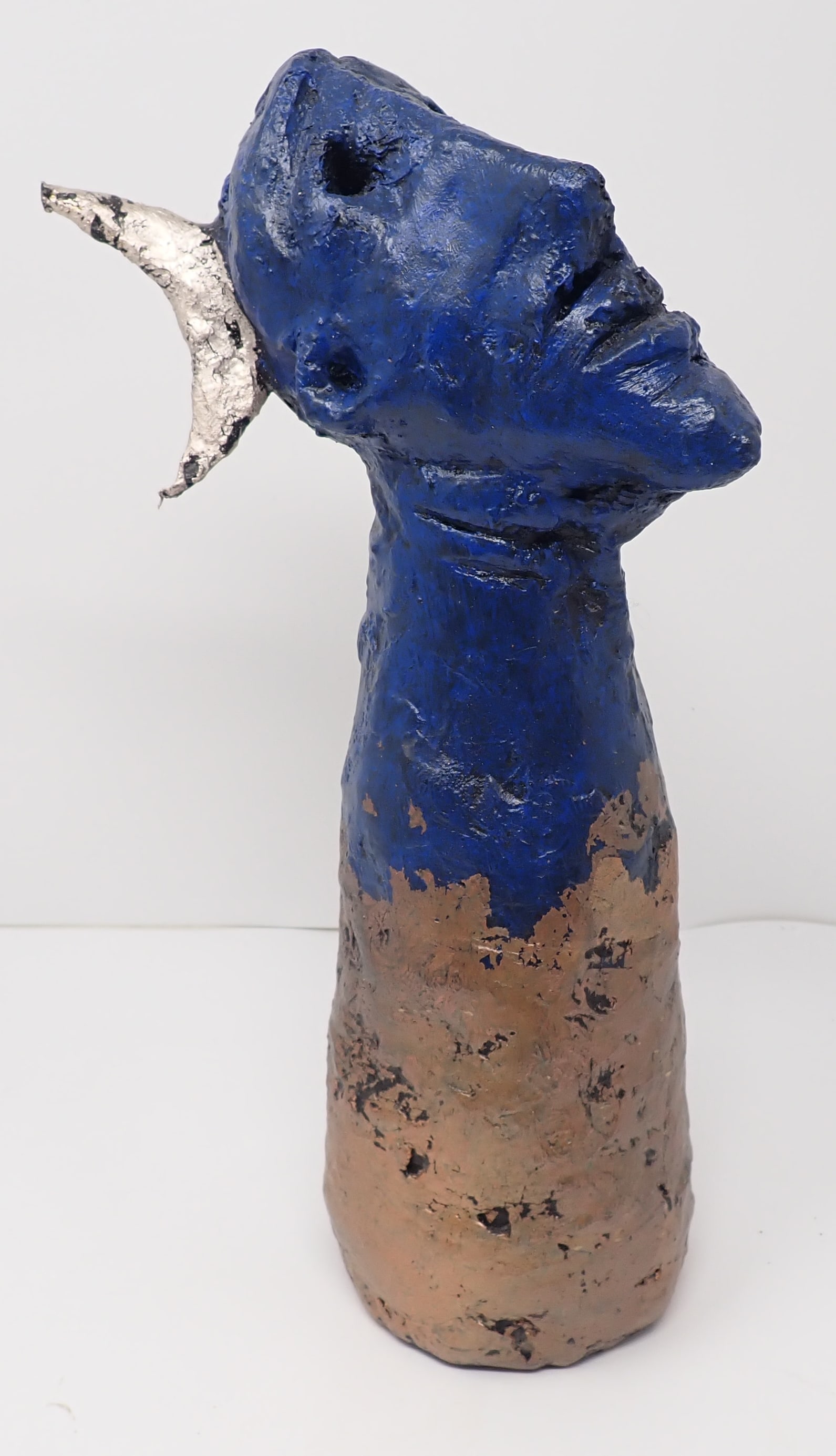 Signed Outsider Art Thinking Sculpture: Apprx 12" tall. Shipping available