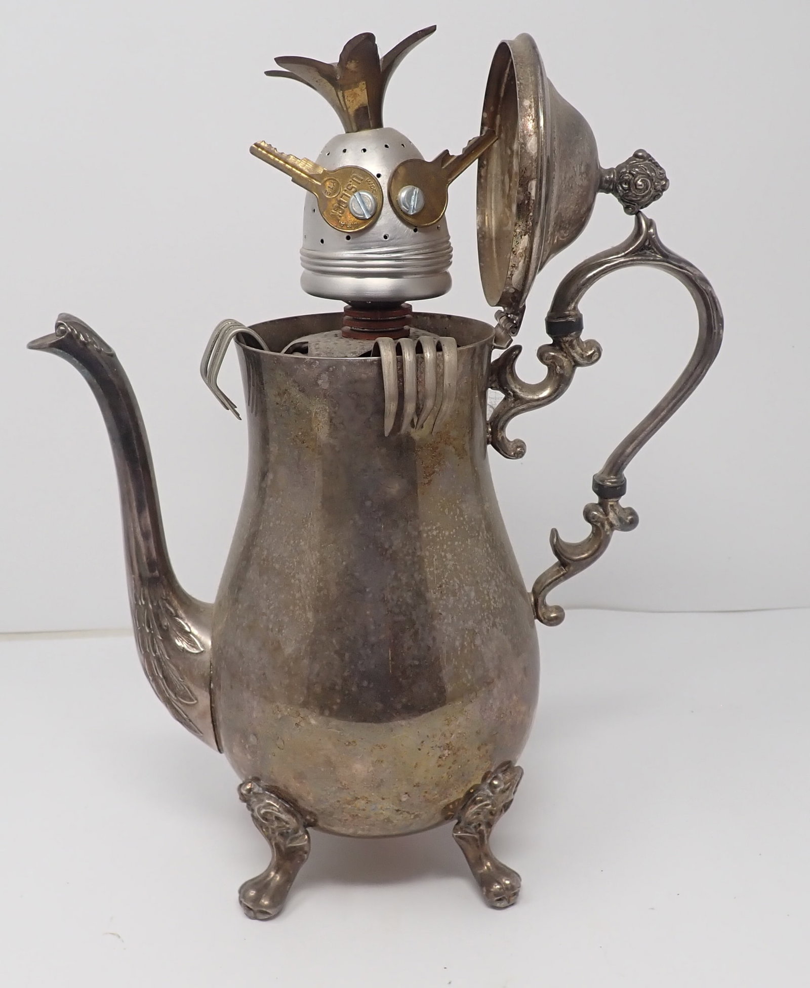 Steampunk Teapot: Apprx 12" tall. Shipping available