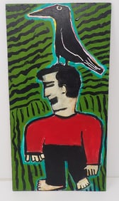 2011 T-Marie Nolan Head Bird Painting