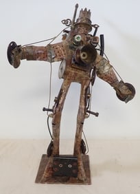Steam Bot Horn Blower Sculpture attr Chris Spollen
