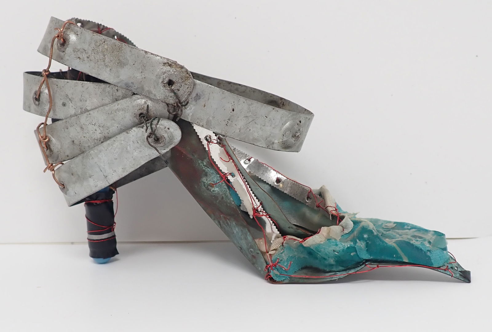 Outsider Art Ladies Shoe: Approx 7" long. Sole is copper. Shipping available