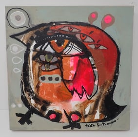 2015 Bird With Rabbit Ears Oil on Canvas Painting