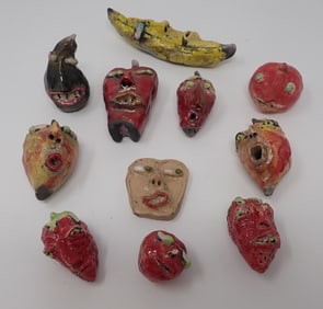 Pottery Fruit & Vegetable Grotesque Faces