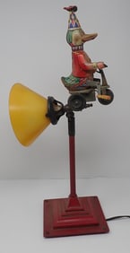 Outsider Art Lamp w/ Tin Windup Duck Toy