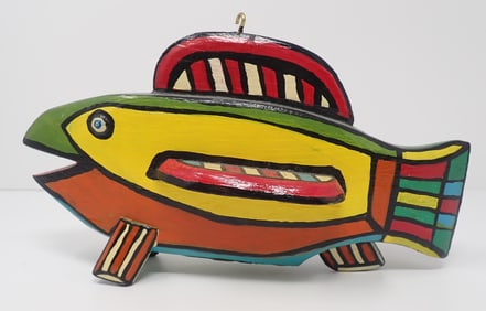 Jim Scheibner Colored Bass Ice Fish Decoy