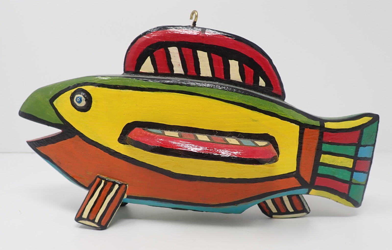 Jim Scheibner Colored Bass Ice Fish Decoy (1 of 8)