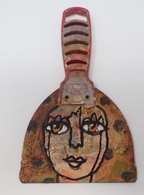 Signed Outsider Art Scraper Painting