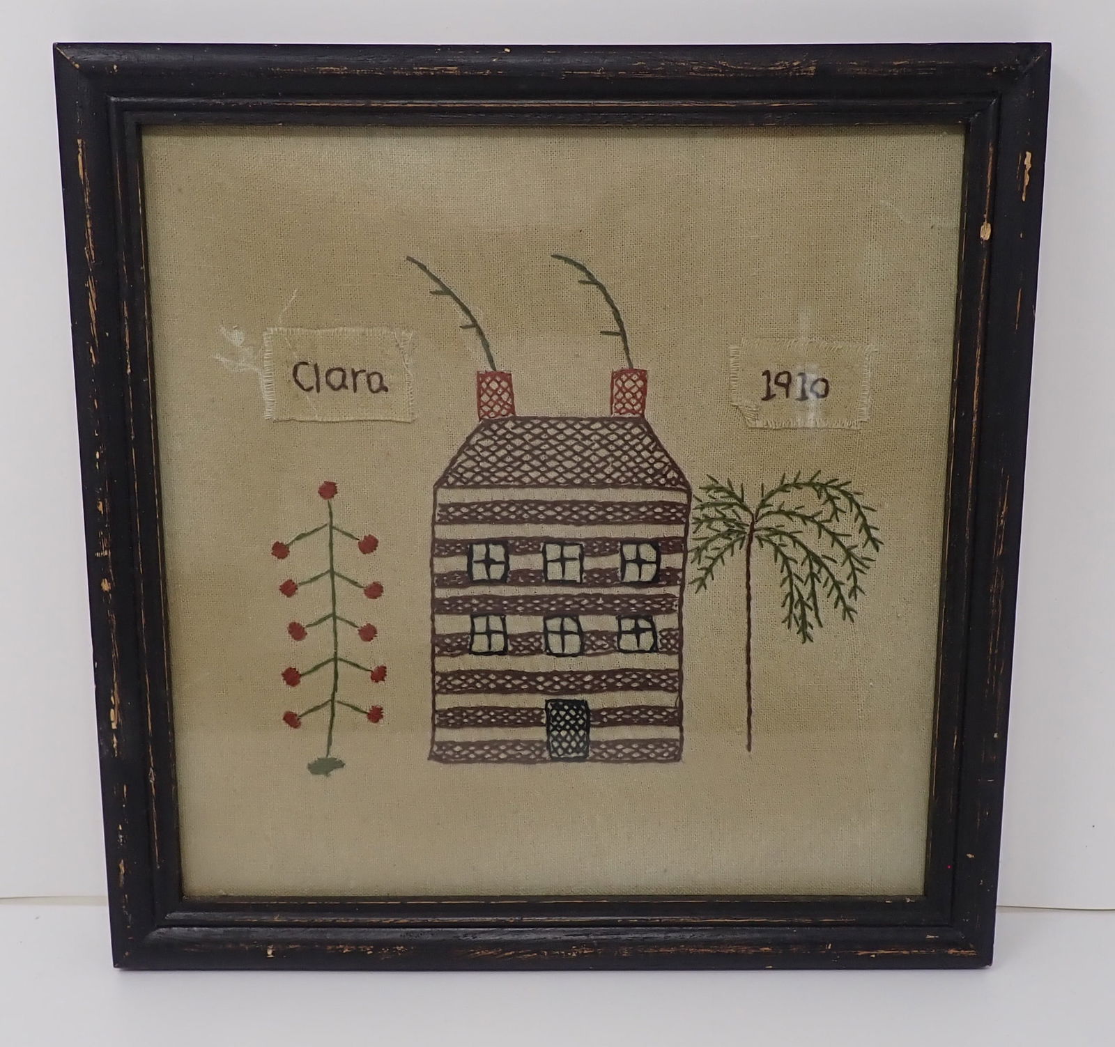 Framed Needlepoint: Apprx 11 1/4" x 11 1/8". Shipping available