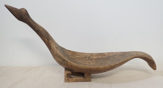 Wood Carved Goose Bowl