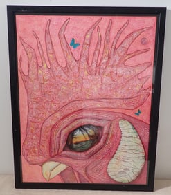 Dion Hitchings 1958 - 2024 Rooster Outsider Art