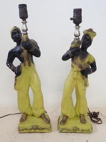 Chalkware Blackamoor Lamps