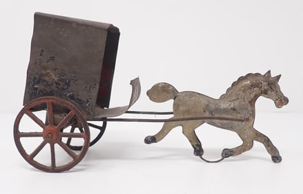 Early Tin Horse Drawn Carriage