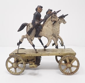 Tin Wind-Up Soldiers on Horseback Toy