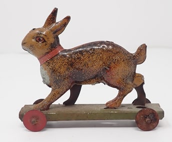 Meier Tin Rabbit Penny Pull Toy