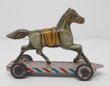 Trotting Horse Tin Litho Penny Toy