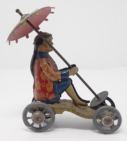 Tin Litho Chinese Man w/ Parasol Penny Toy