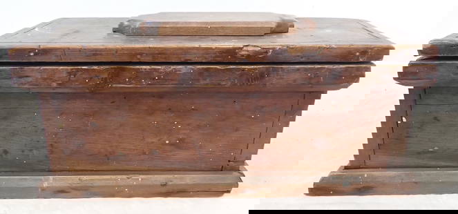 Primitive Wood Tool Chest: Approx 9" x 18 1/2" x 8 1/2" tall. Shipping available ($20 handling charge, plus postage)