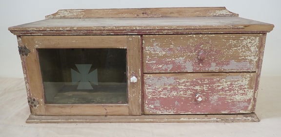 Rustic Wooden Medical Cabinet