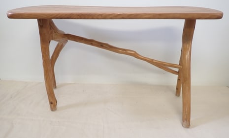 Plank Seat with Branch / Twig Base Bench