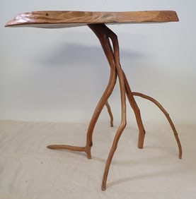 Plank Top Side Table w/ Twig Base