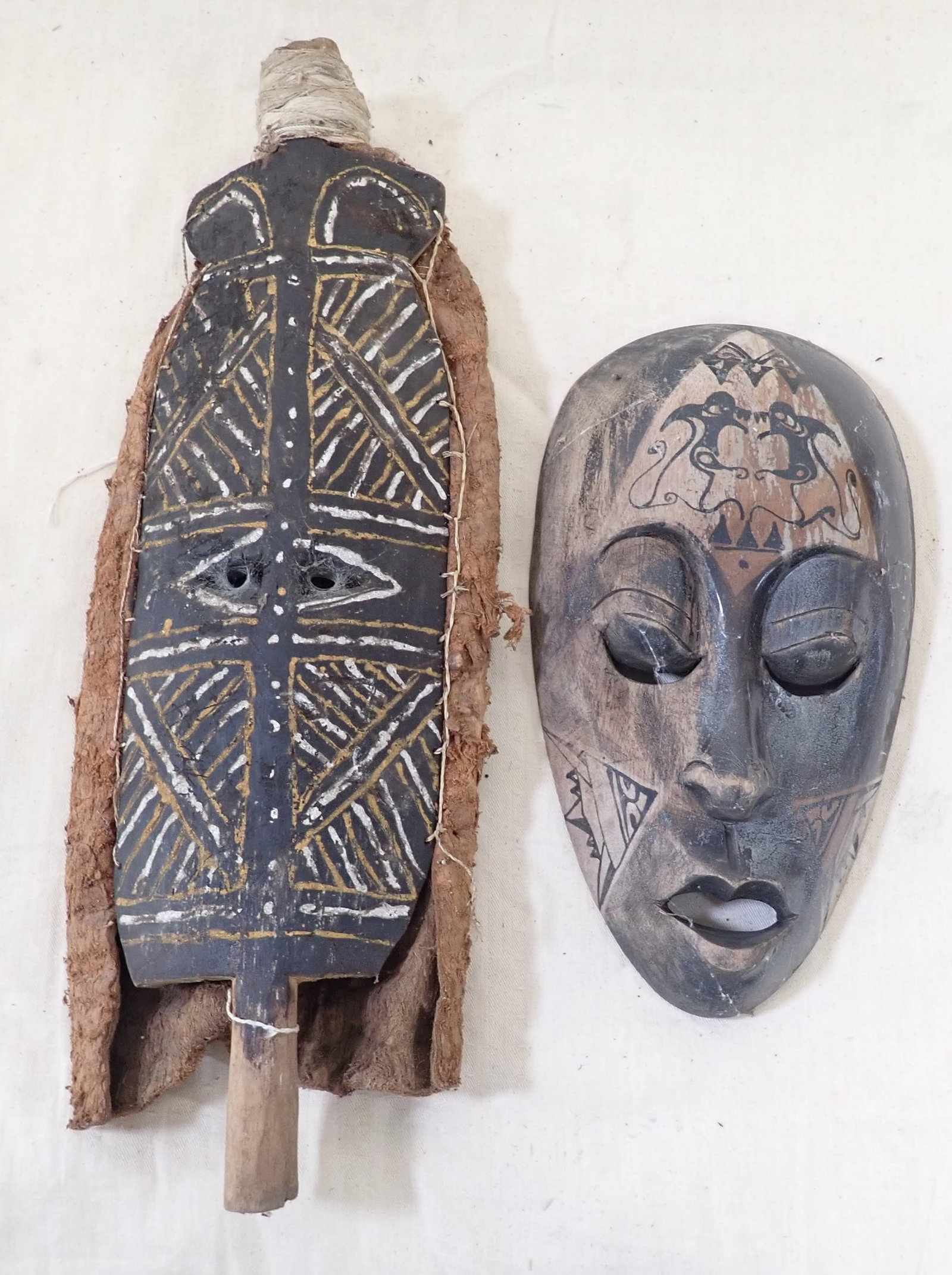 Kirdi Shield & Tribal Face Mask: Shield is approx 8" x 19 5/8". Shipping available