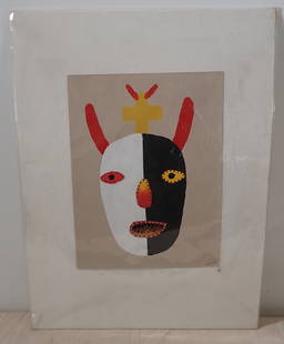 Billy Fred Hellams Outsider Art Painting: Acrylic on Canvas is approx 12" x 16". Overall measurements is approx 20" x 26 1/2". Shipping available ($20 handling charge, plus postage)