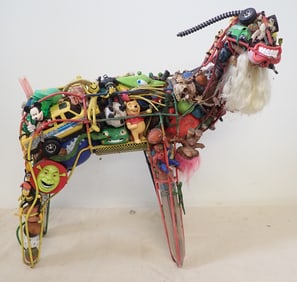 Abstract Art Goat Made w/ Toys