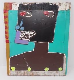 Robert Hoke Outsider Art Acrylic on Panel